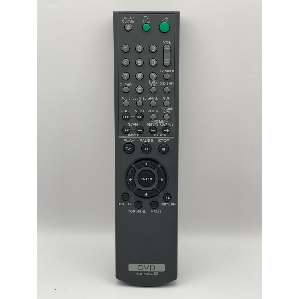 Sony DVD Remote Control RMT-D168A Gray With Playback & Navigation‎ Buttons
